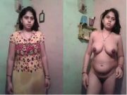 Desi Wife Strip Cloths and Bathing