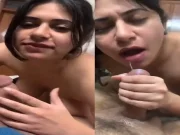 Gorgeous Indian blowjob girl mouth watery suck